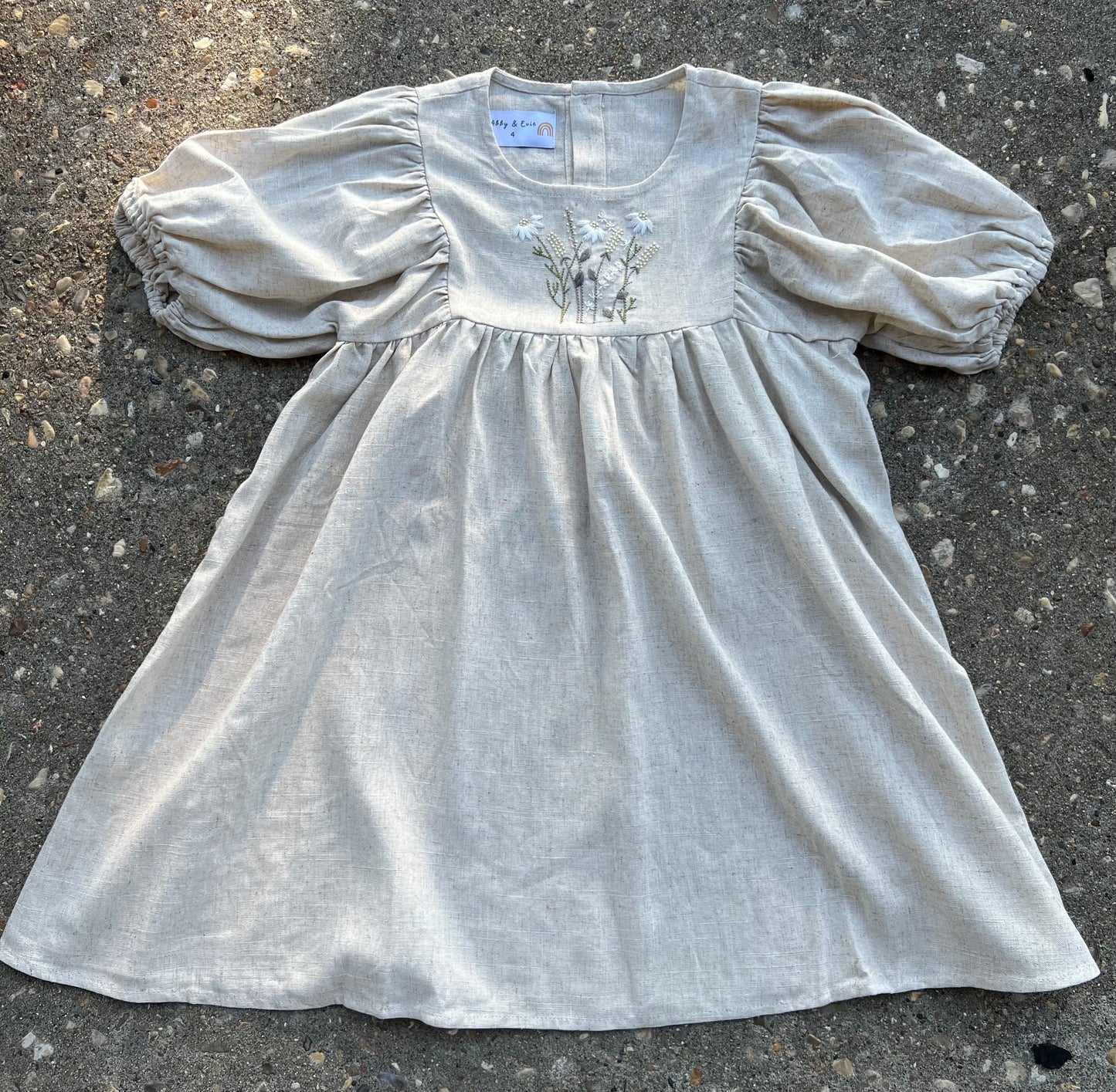 Beige Linen Dress