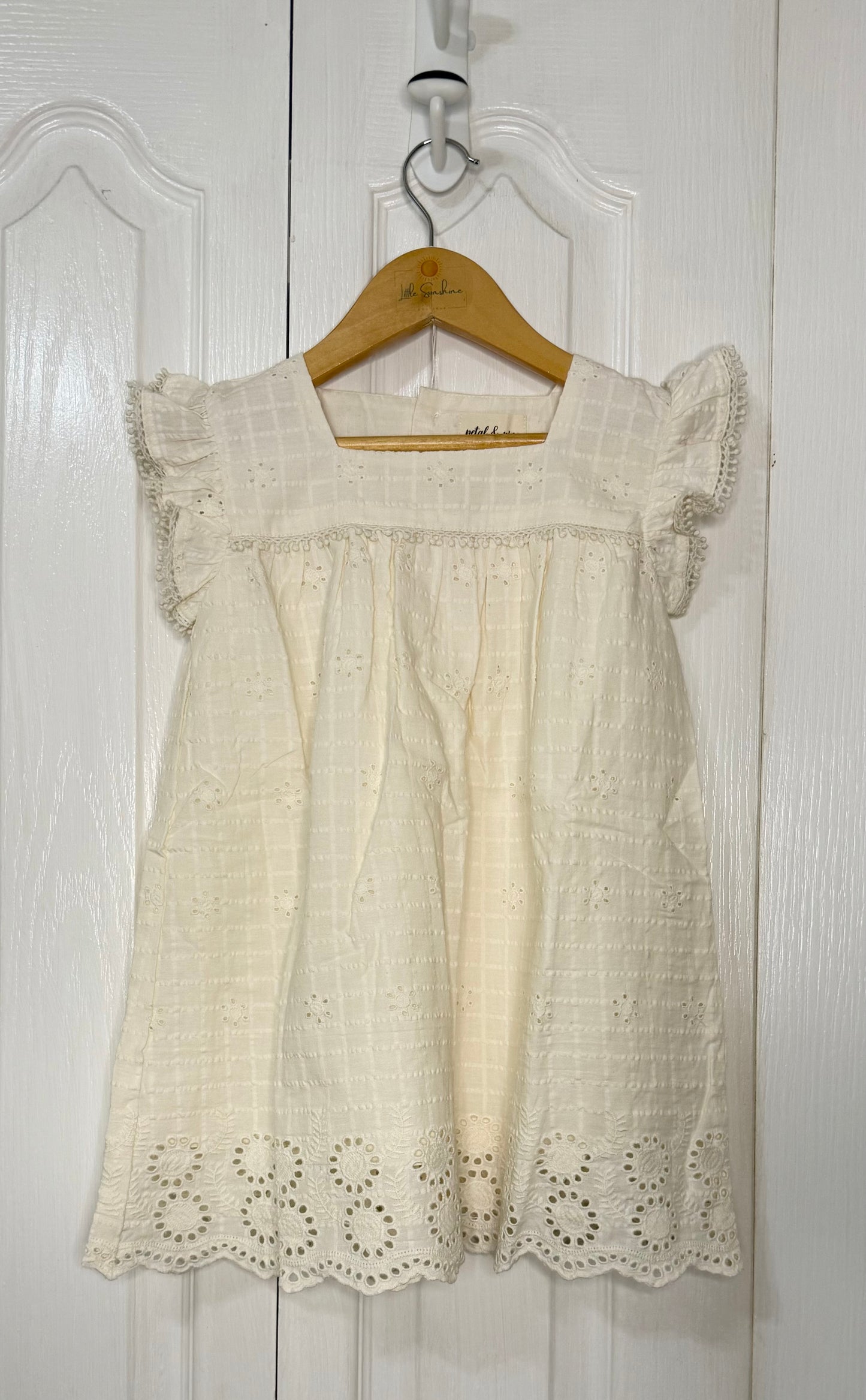 Off White Flutter Dress