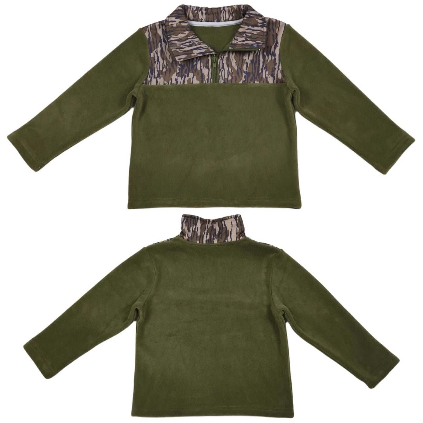 Green Fleece Camo Pullover