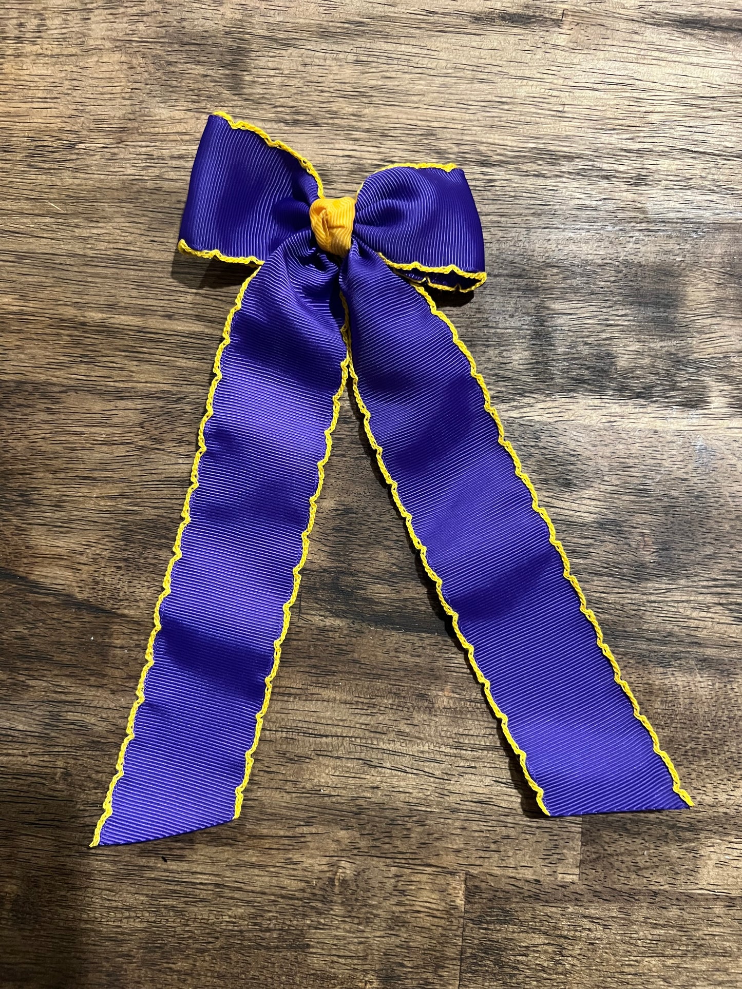 Purple and Gold Moon-stitched 3.5 Inch Hair Bow