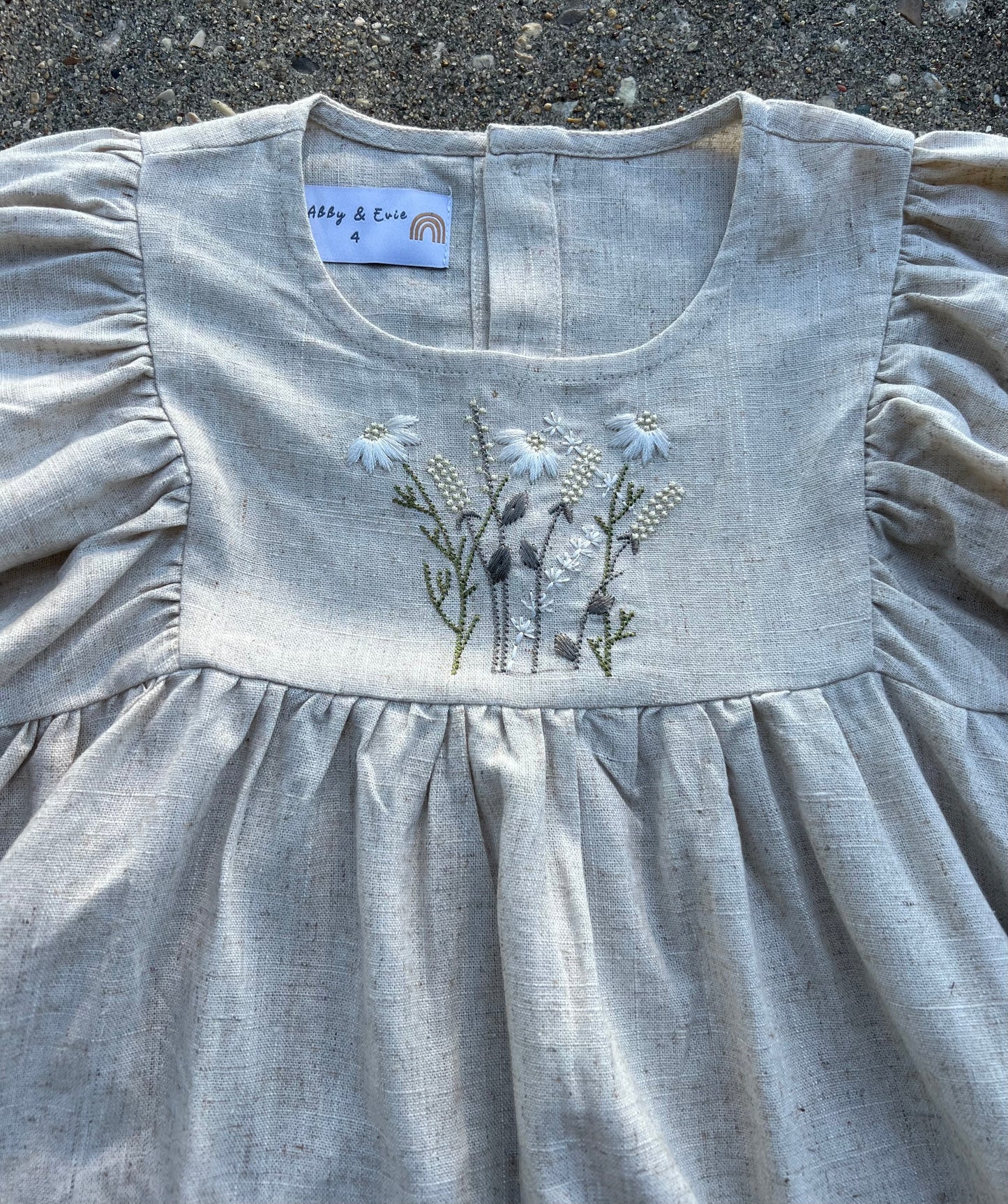 Beige Linen Dress
