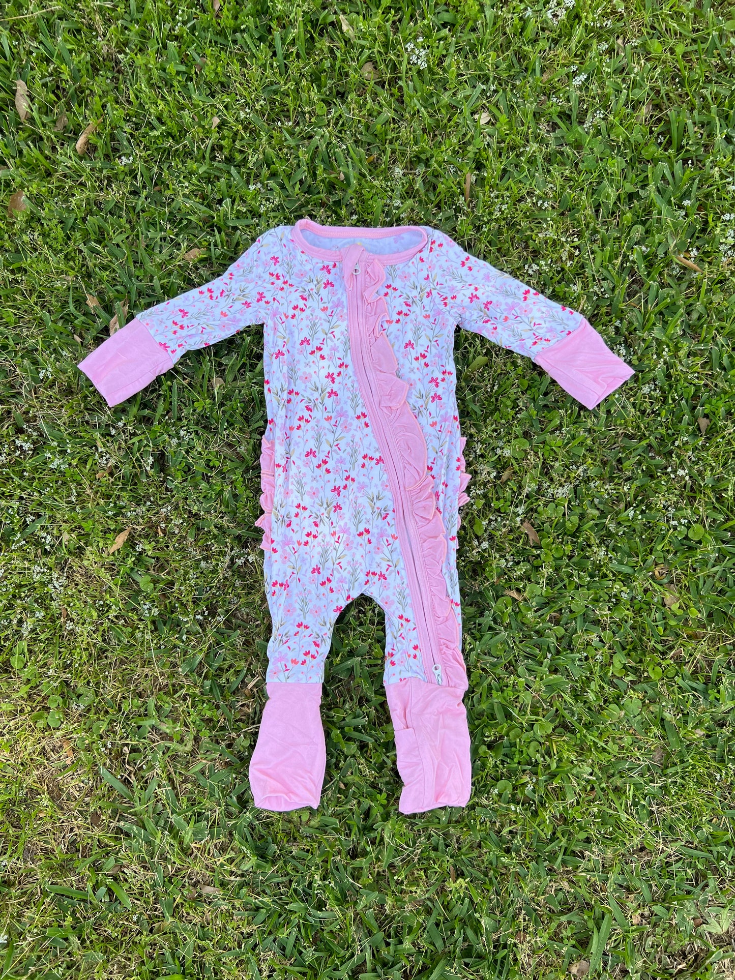 Floral Ruffle Bamboo Romper