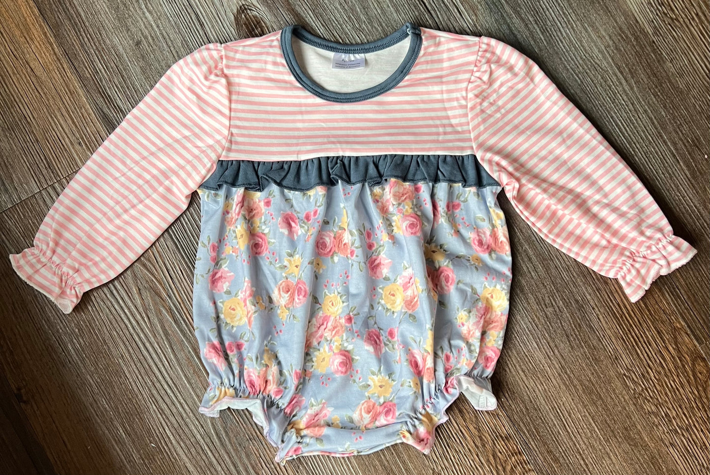 Pink Stripe and Floral Bubble