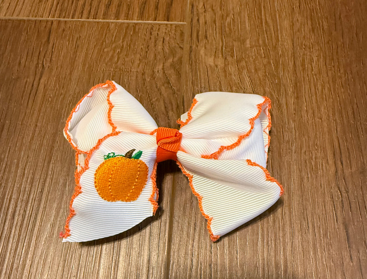 Pumpkin Bow 4.5 inch