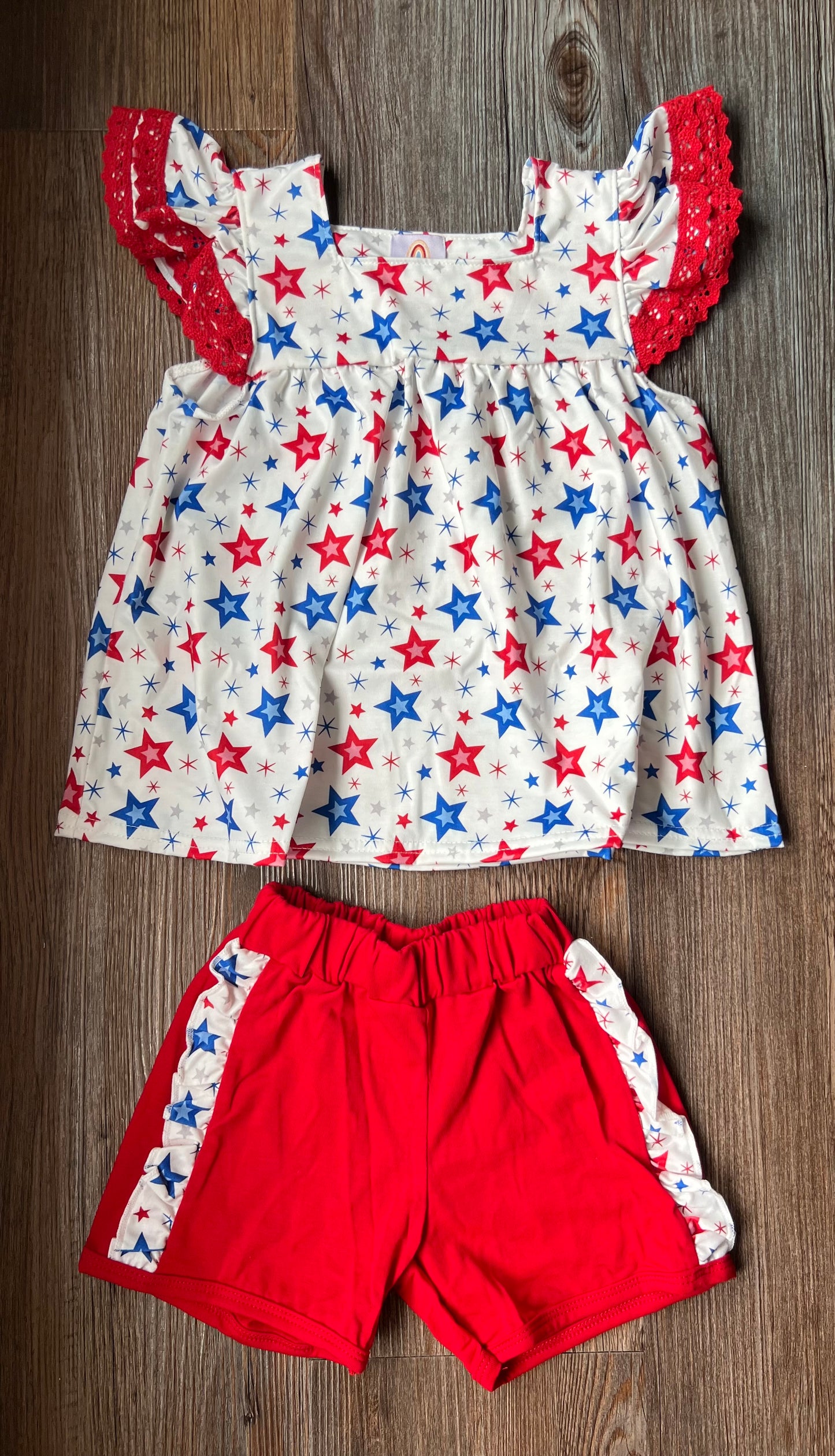 Girl July 4th Star Short Set