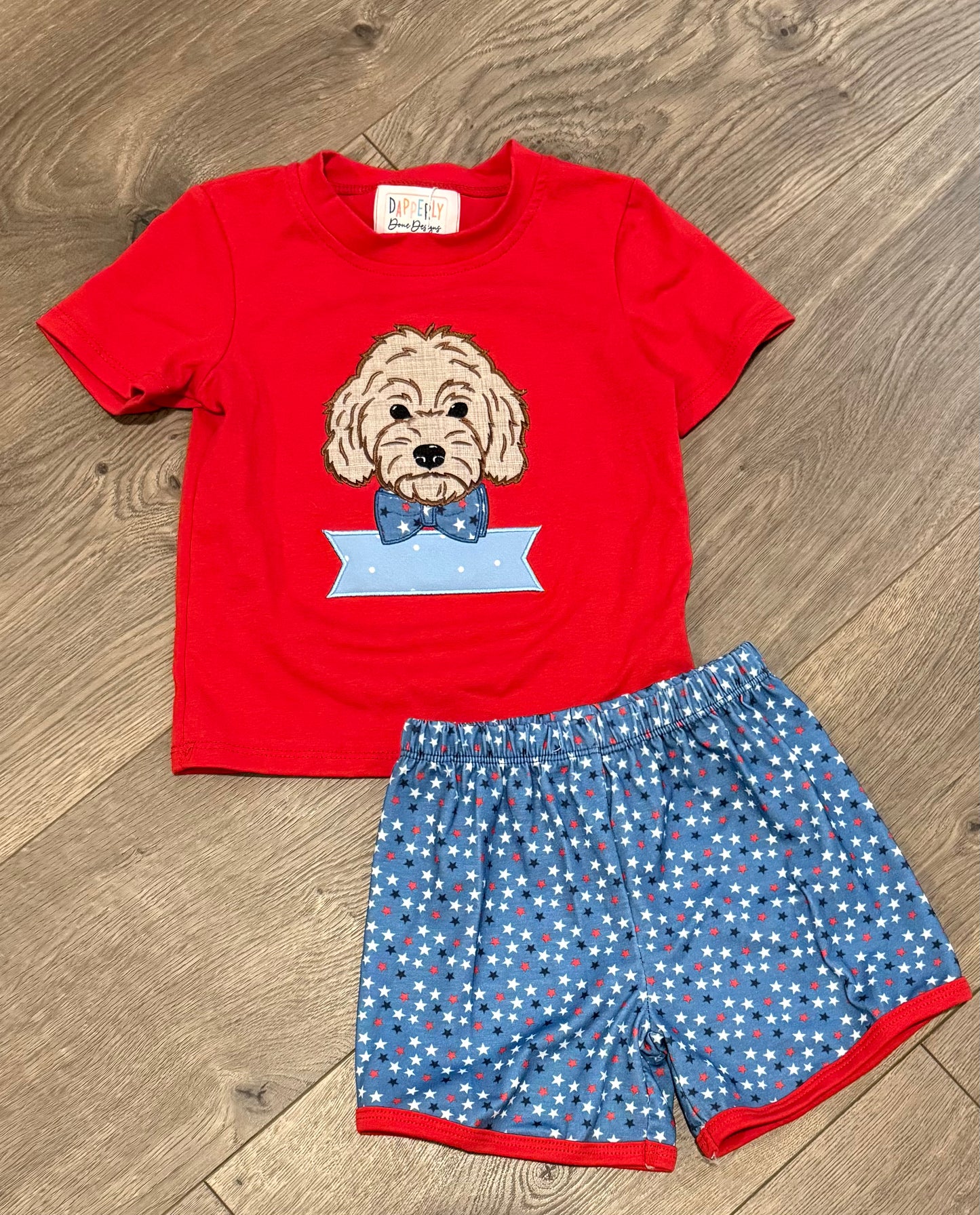 4th of July Labordoodle Short Set