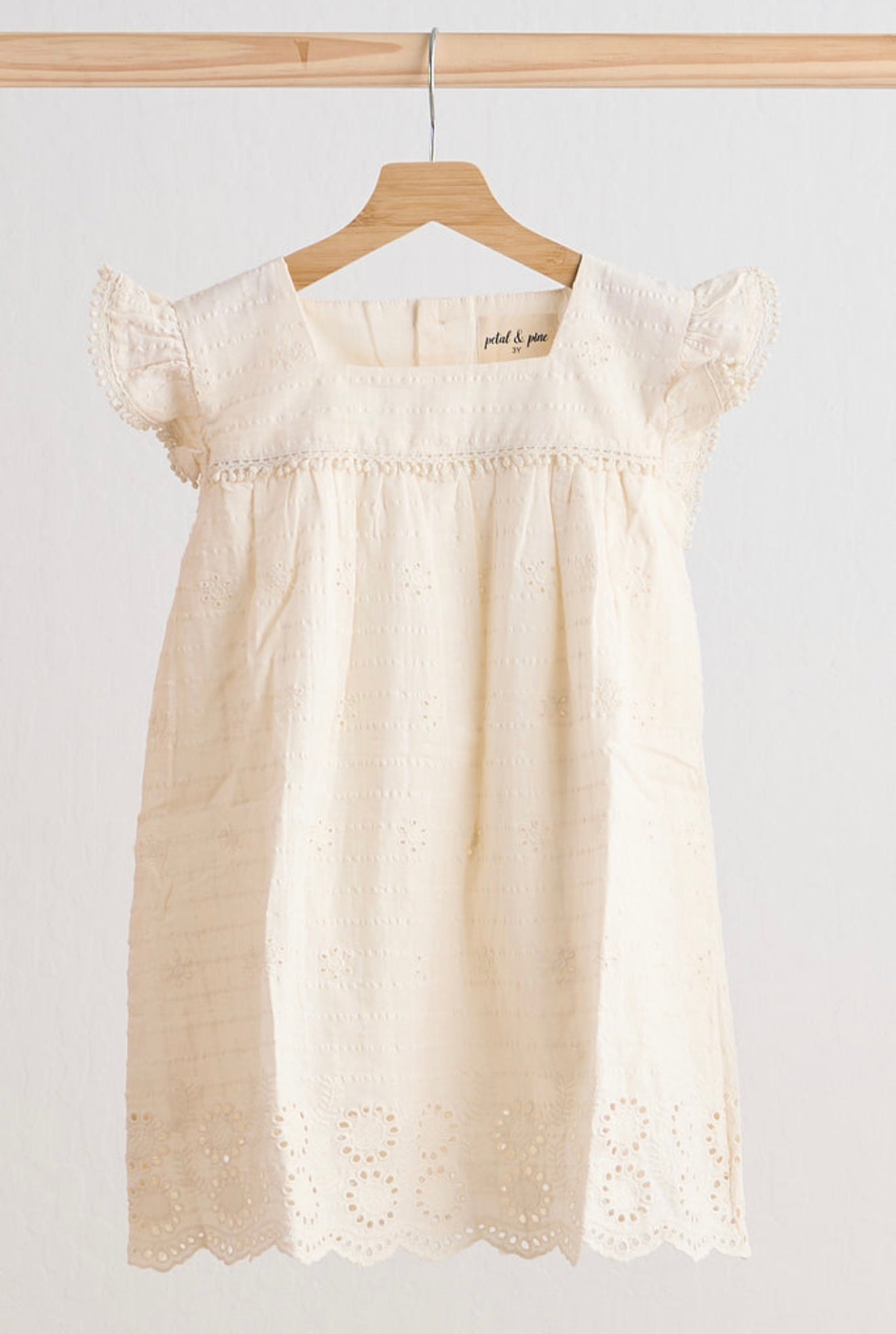 White Lace Flutter Dress