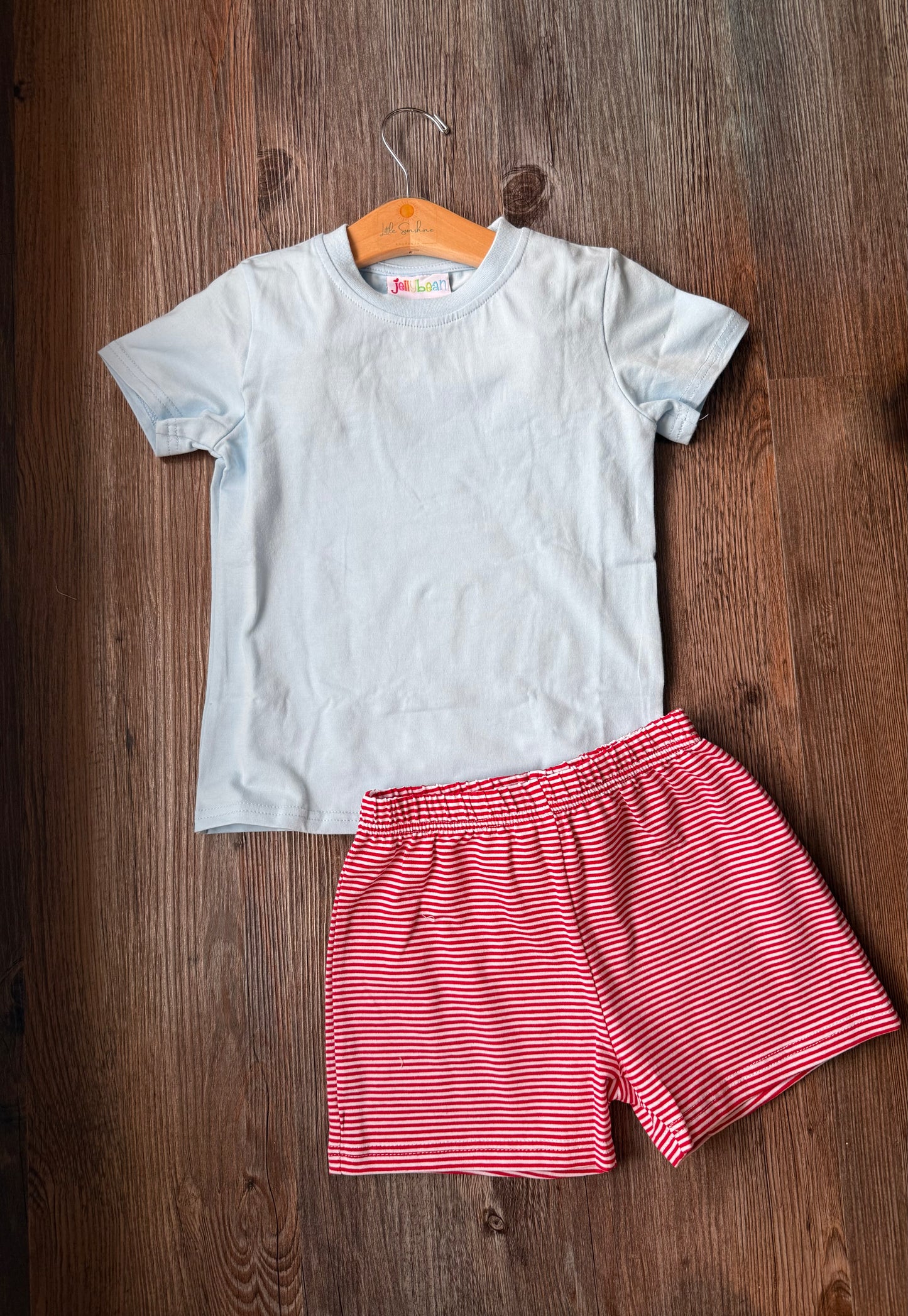 Blue and Red Short Set