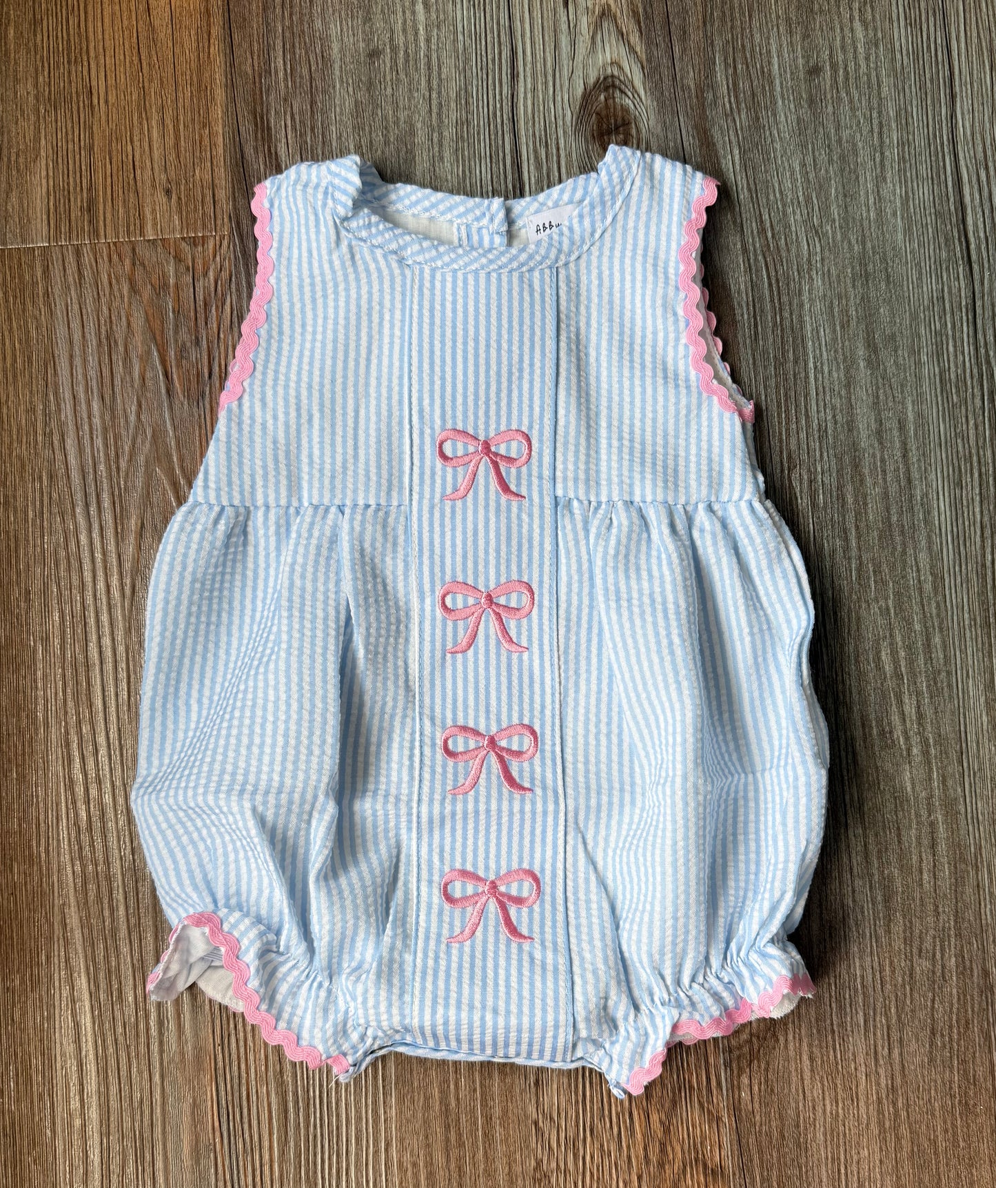 Seersucker Pink Bow Bubble