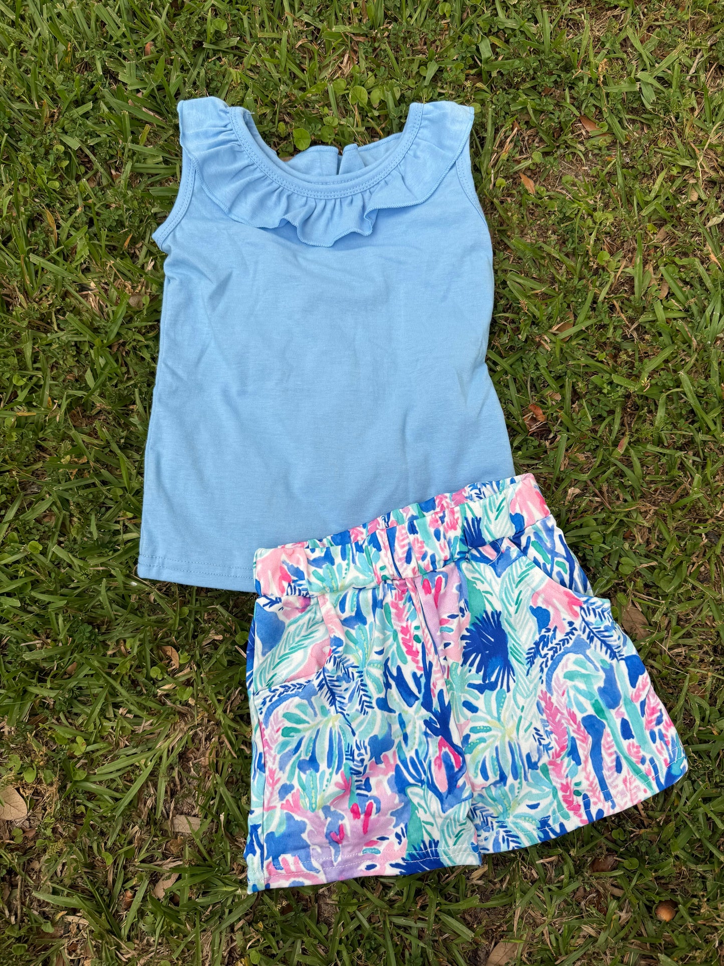 Blue Watercolor Short Set