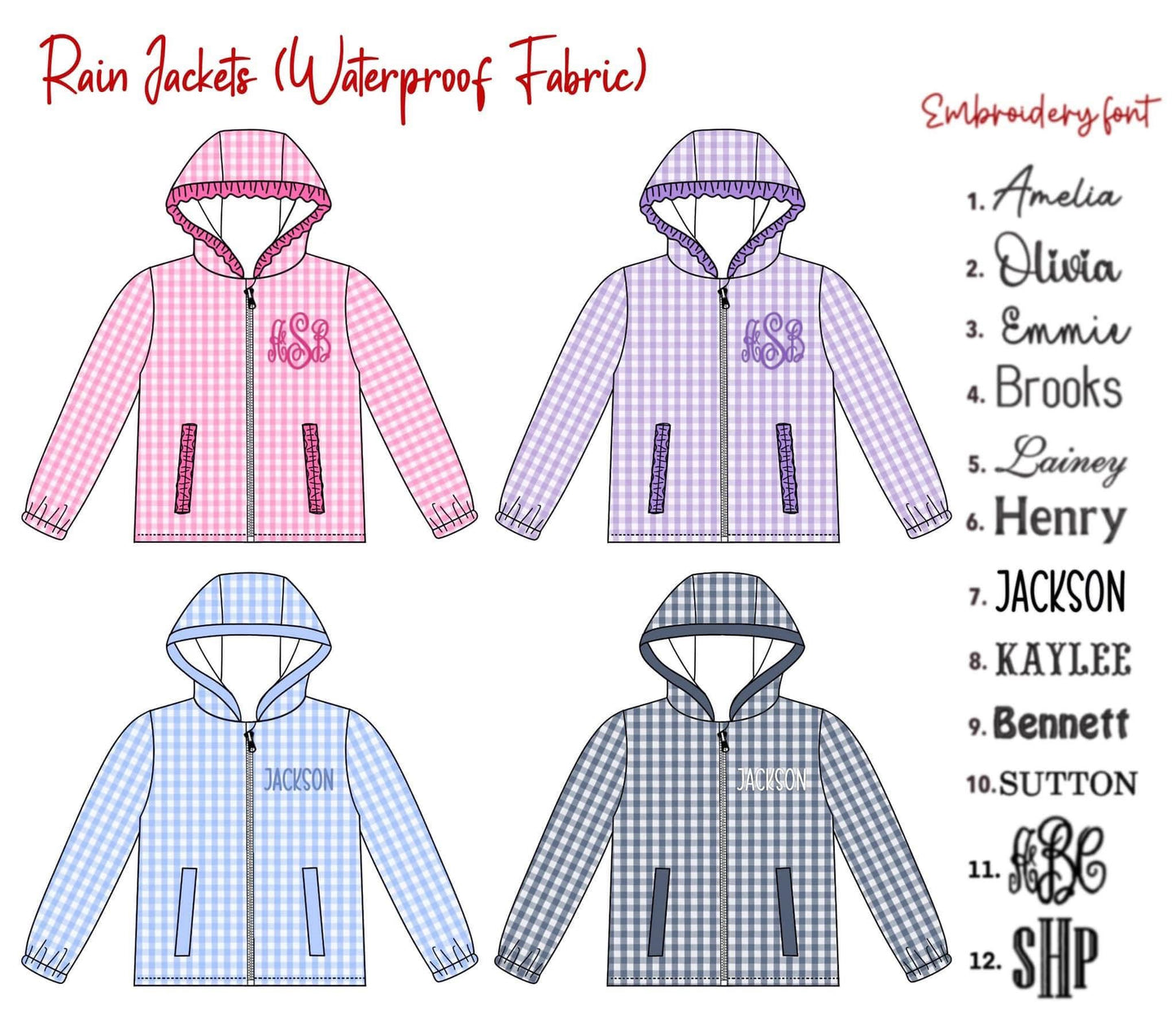 Monogrammed Rain Jacket
