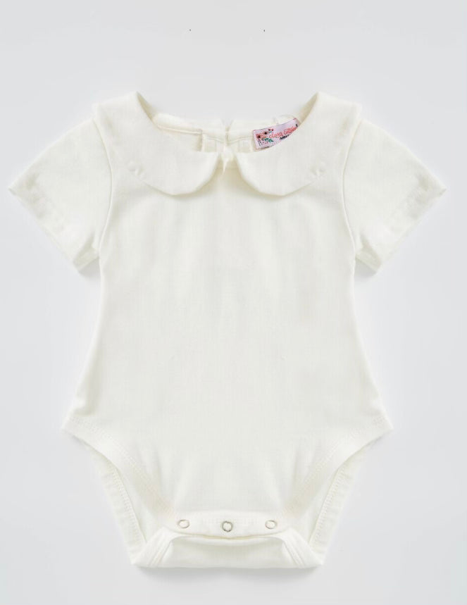 Peter Pan Collar Short Sleeve Bodysuit
