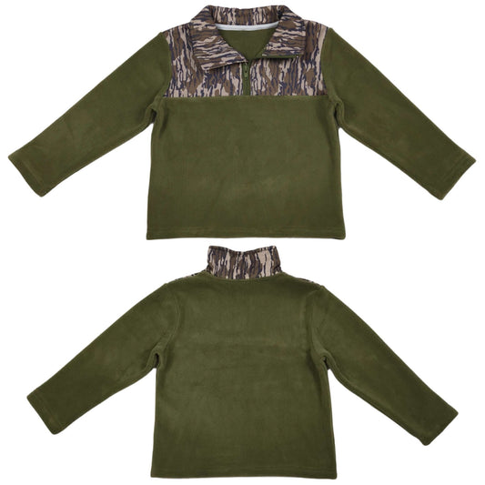 Green Fleece Camo Pullover