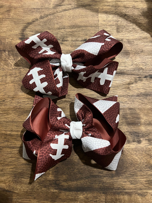 Football 6 Inch Hair Bow