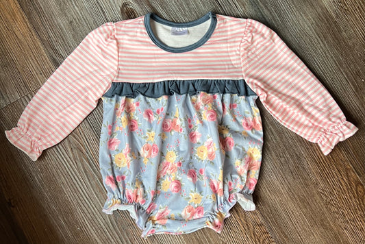 Pink Stripe and Floral Bubble