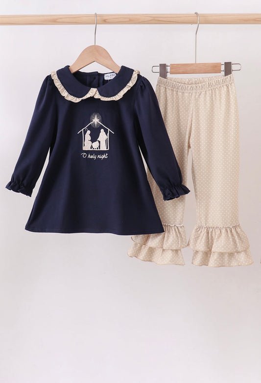 Navy Nativity Pant Set