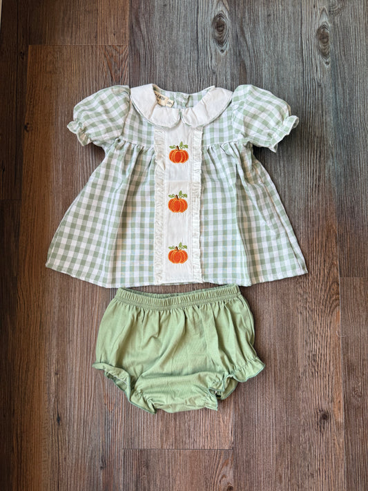 Girl Pumpkin Bloomer Set
