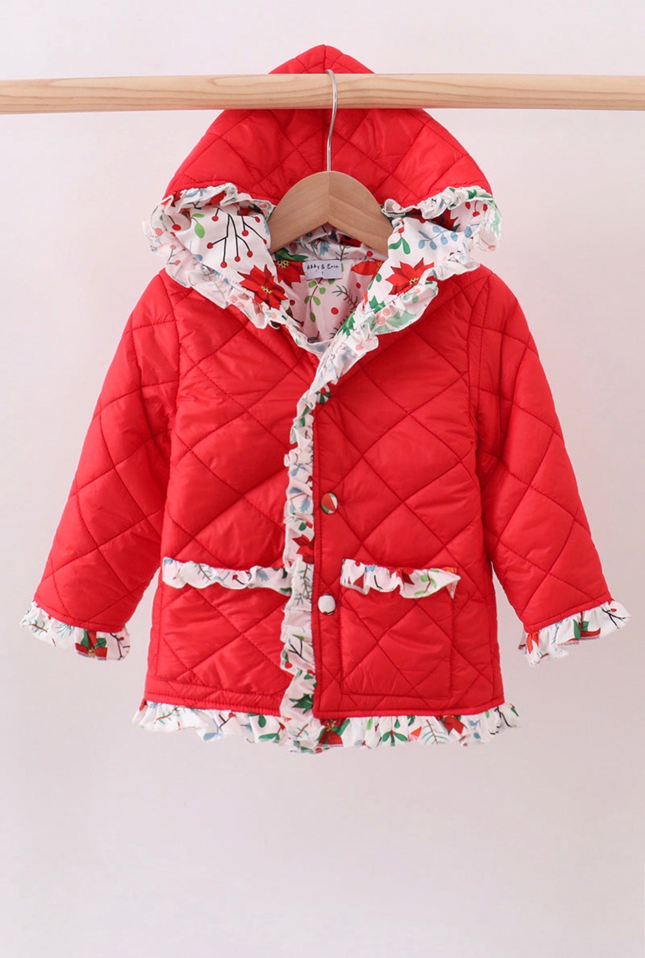 Red Floral Puffer Jacket