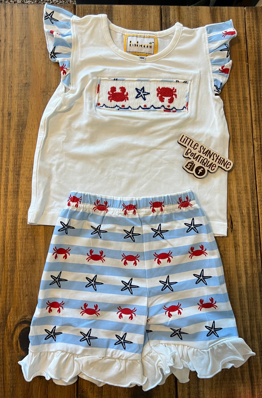Crab Starfish Smock Short Set