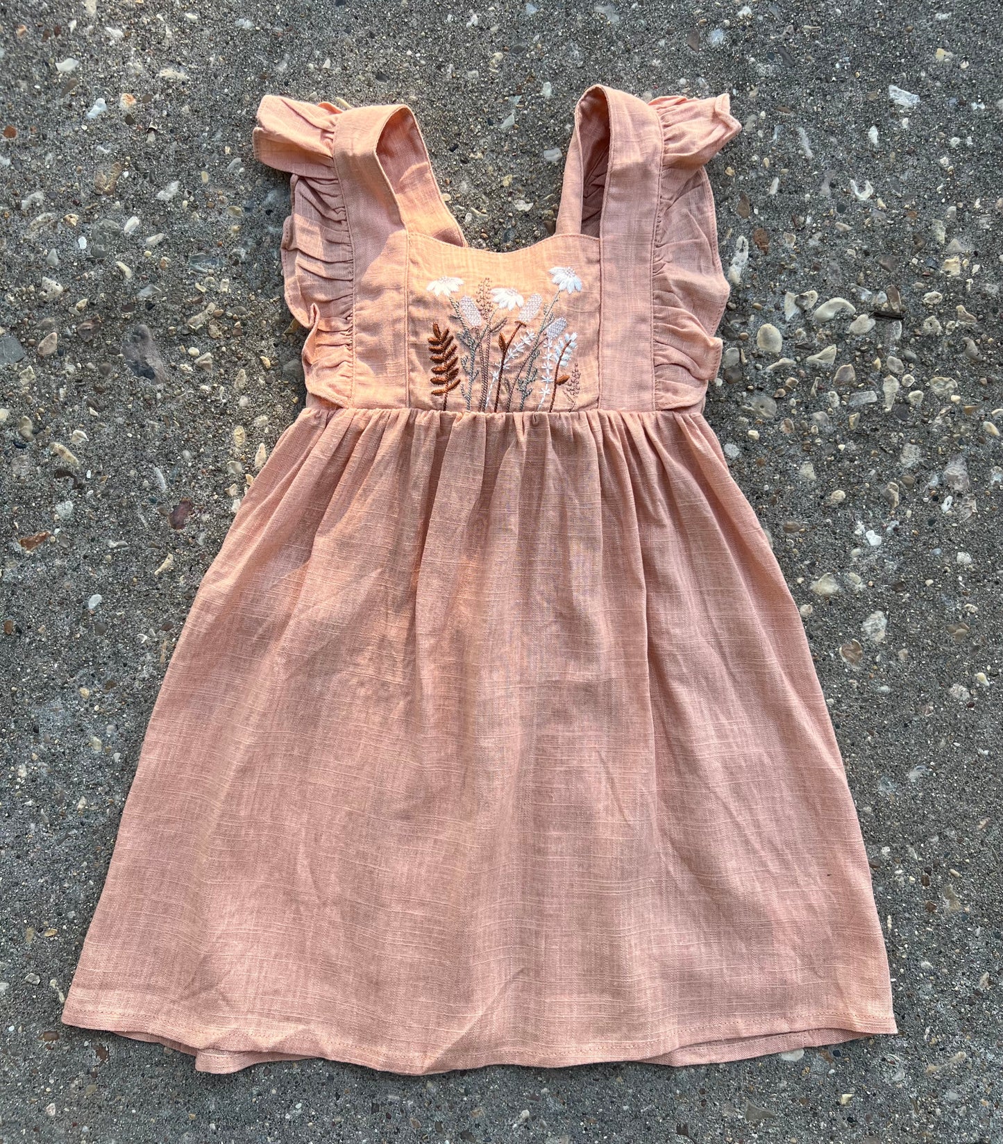 Blush Floral Linen Dress