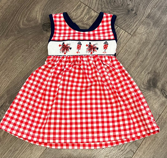 Smock Firework Bow Back Dress