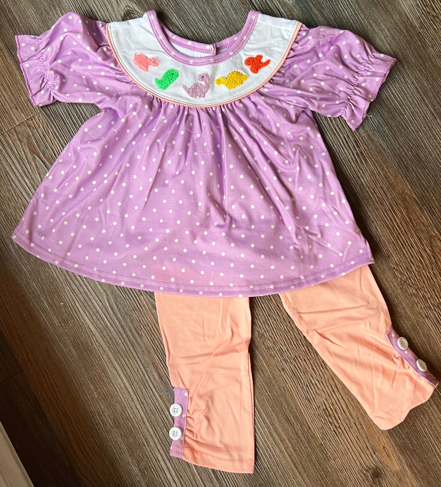 French Knot Dino Pant Set