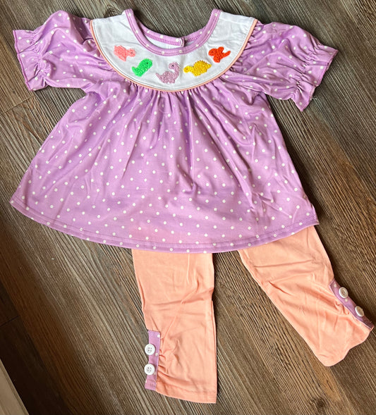French Knot Dino Pant Set