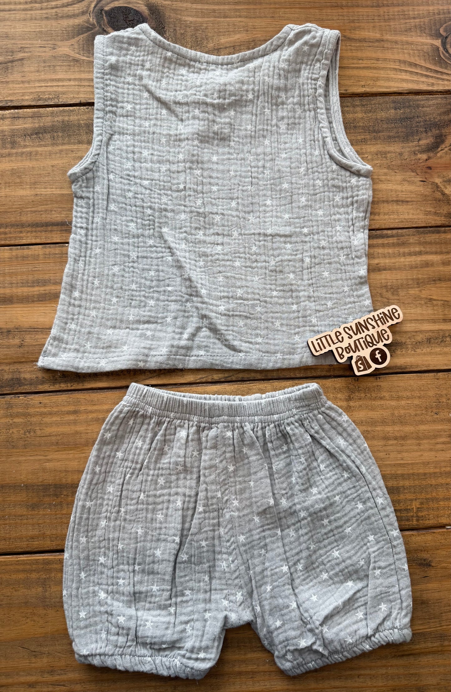 Gray Star Muslin Bloomer Set