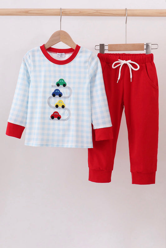 Car Embroidery Pant Set