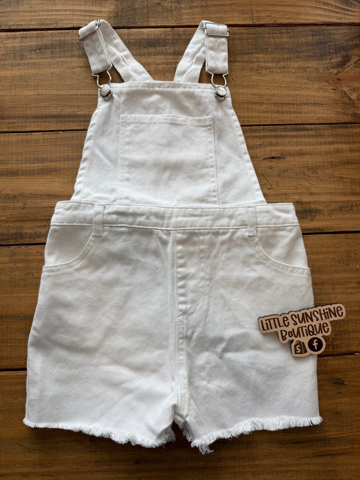 Bailey’s Blossom White Short Overalls
