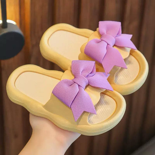 Purple Bow Girl Slider Sandal