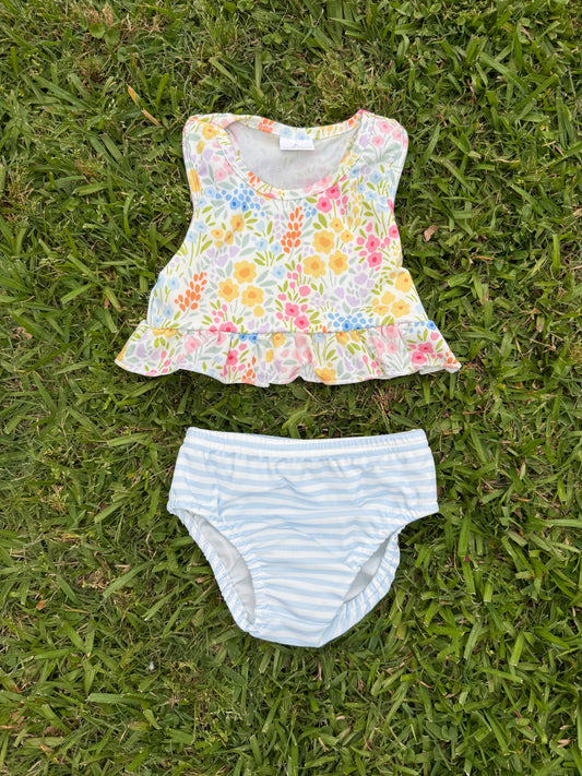 Summer Floral Two Piece Swim Suit