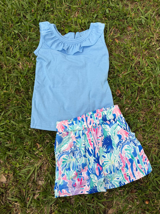 Blue Watercolor Short Set