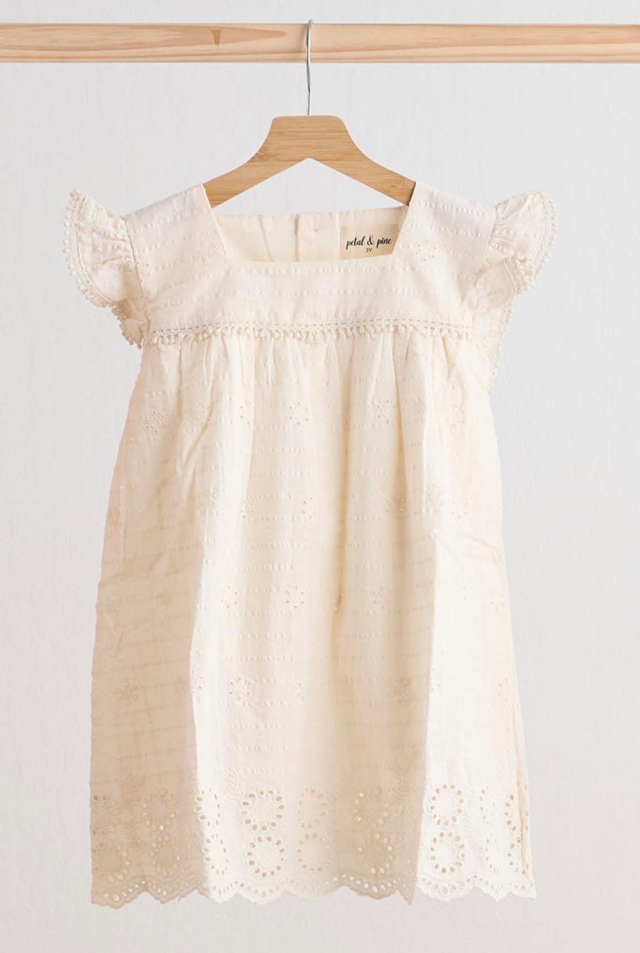 Off White Flutter Dress