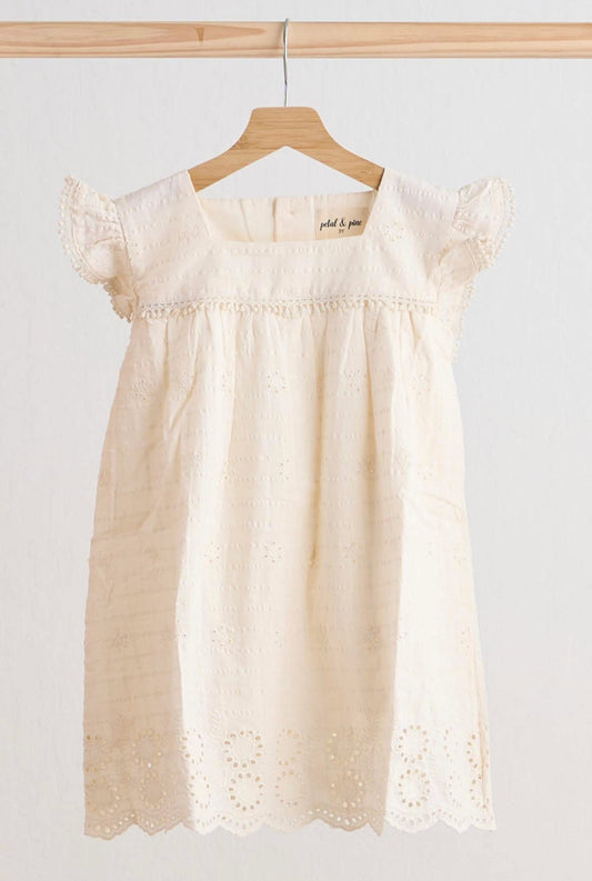 Off White Flutter Dress