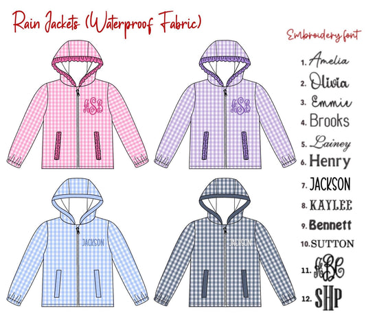 Monogrammed Rain Jacket