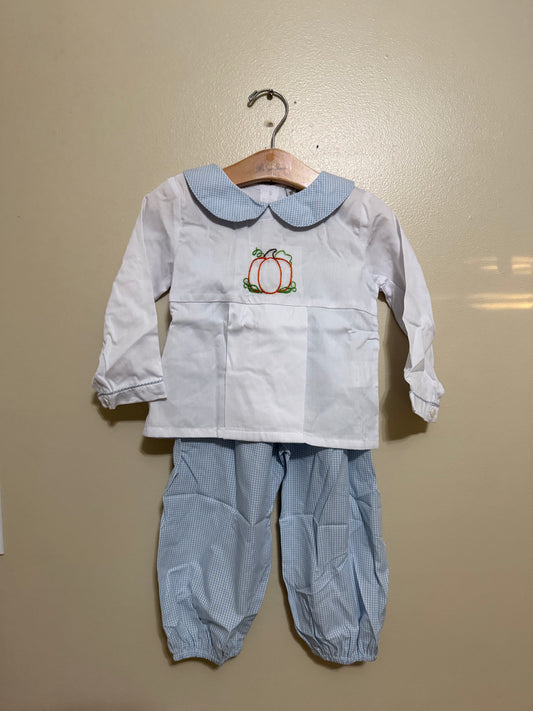 Blue and White Pumpkin Pant Set