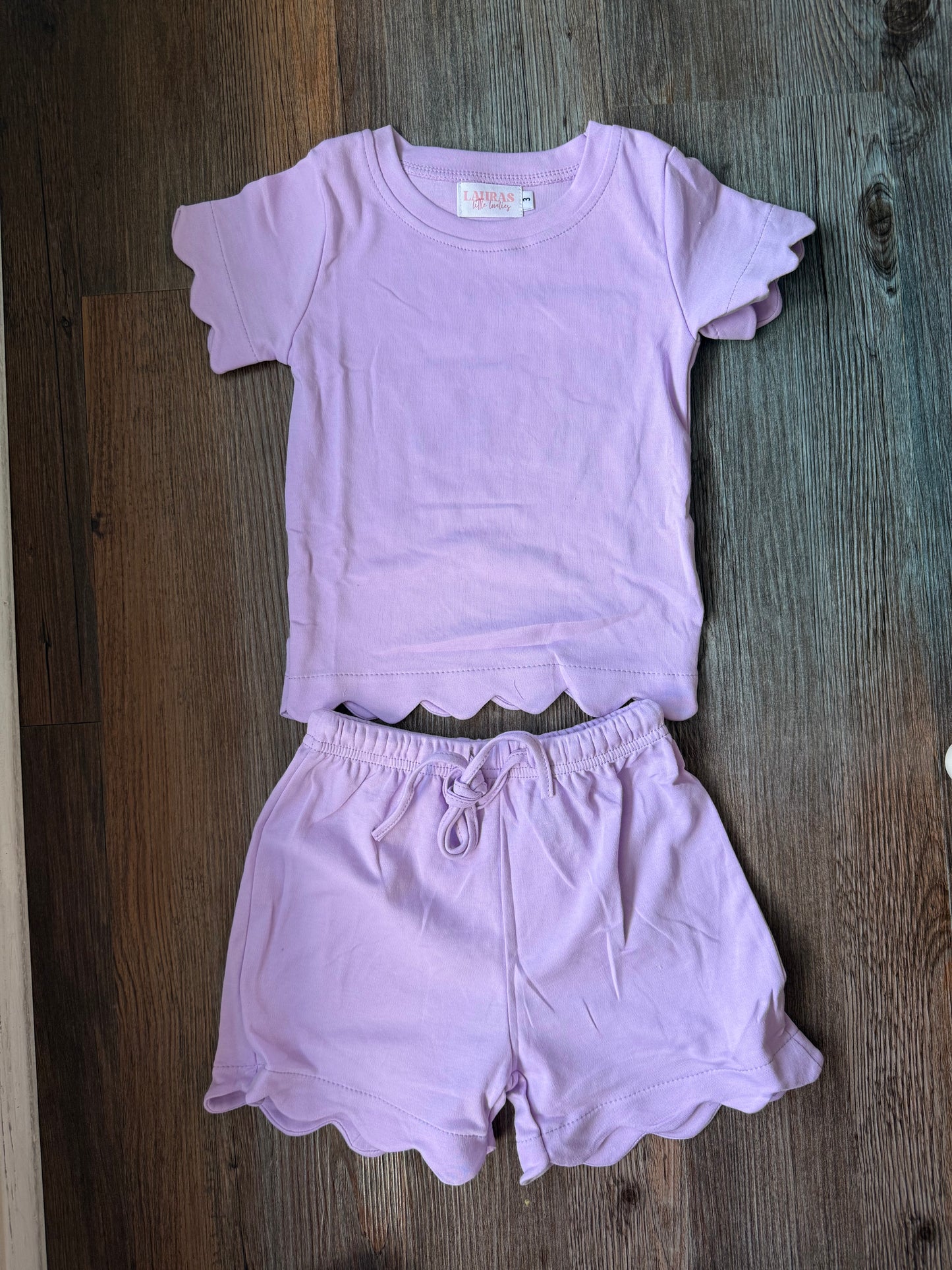 Purple Scallop Short Set