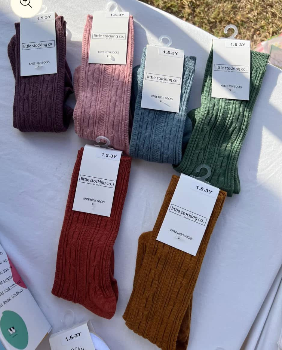 Cable Knit Knee High Socks