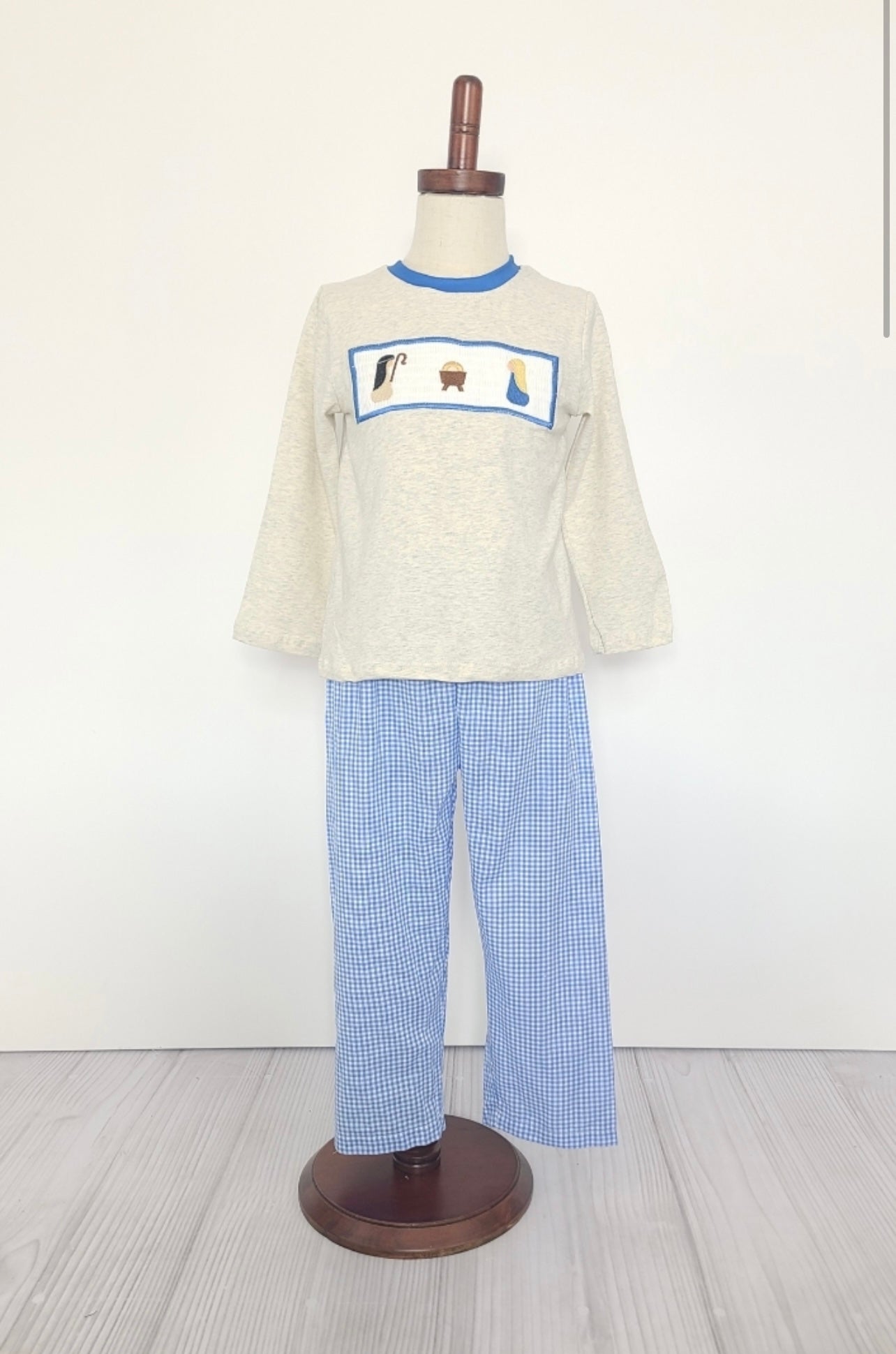 Nativity Smocked Boy Pant Set
